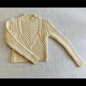 Sandro Paris Ivory Cable Knit sweater